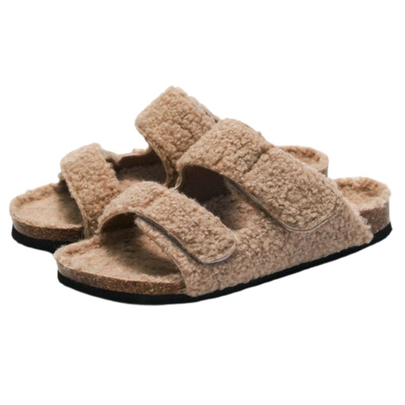 Peony Suede Cork Slippers