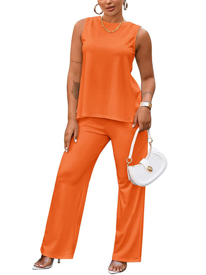 Cross-Back Top & Wide Pants Lounge Set