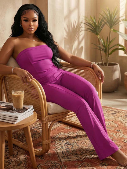 Tube Crop Top & Flared Pants Set