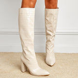 Cosmos Stone Pattern Knee-high Boots