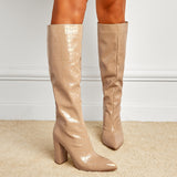 Cosmos Stone Pattern Knee-high Boots