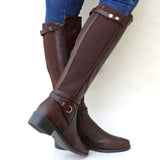 Mallow Patchwork Knee High Boots