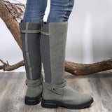 Mallow Patchwork Knee High Boots