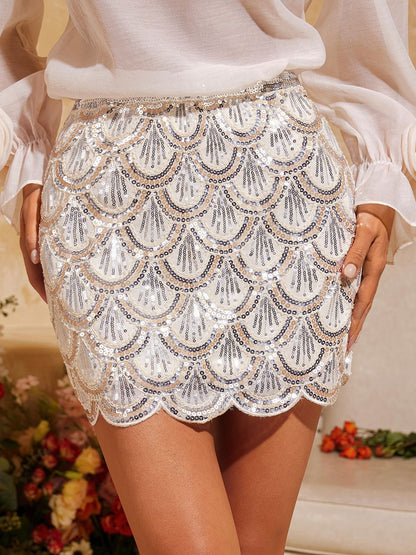 Olivia Wave Sequin Skirt