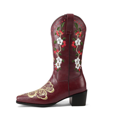 Azalea Embroidered Floral Cowboy Boots