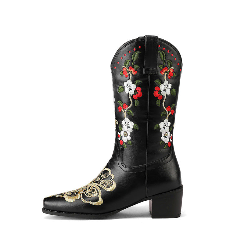 Azalea Embroidered Floral Cowboy Boots