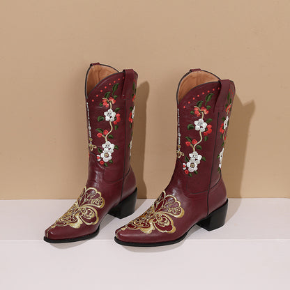 Azalea Embroidered Floral Cowboy Boots