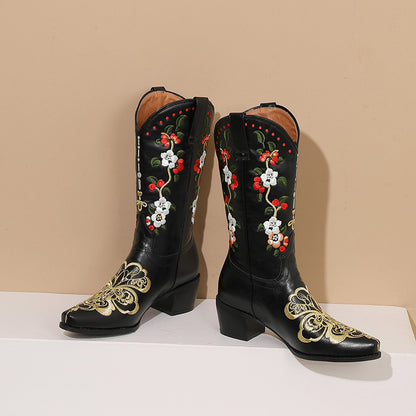 Azalea Embroidered Floral Cowboy Boots