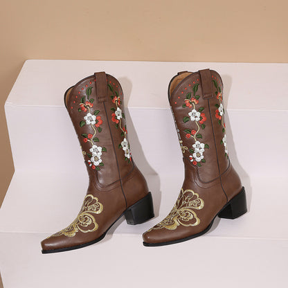 Azalea Embroidered Floral Cowboy Boots