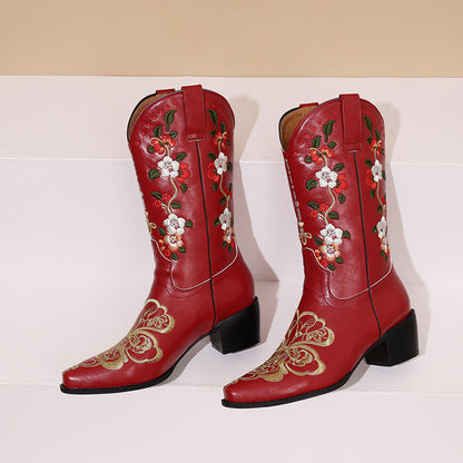 Azalea Embroidered Floral Cowboy Boots