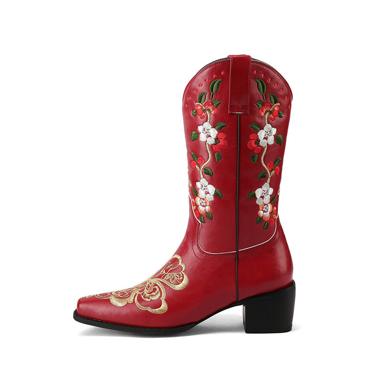 Azalea Embroidered Floral Cowboy Boots