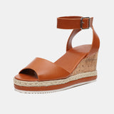 Erica Ankle Buckle Wedge Sandals