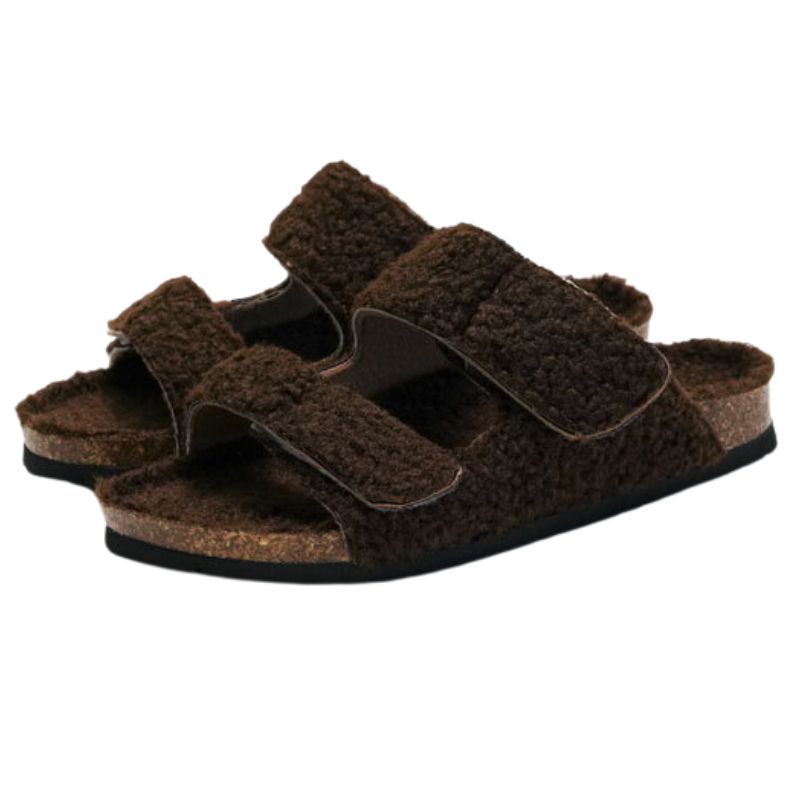 Peony Suede Cork Slippers
