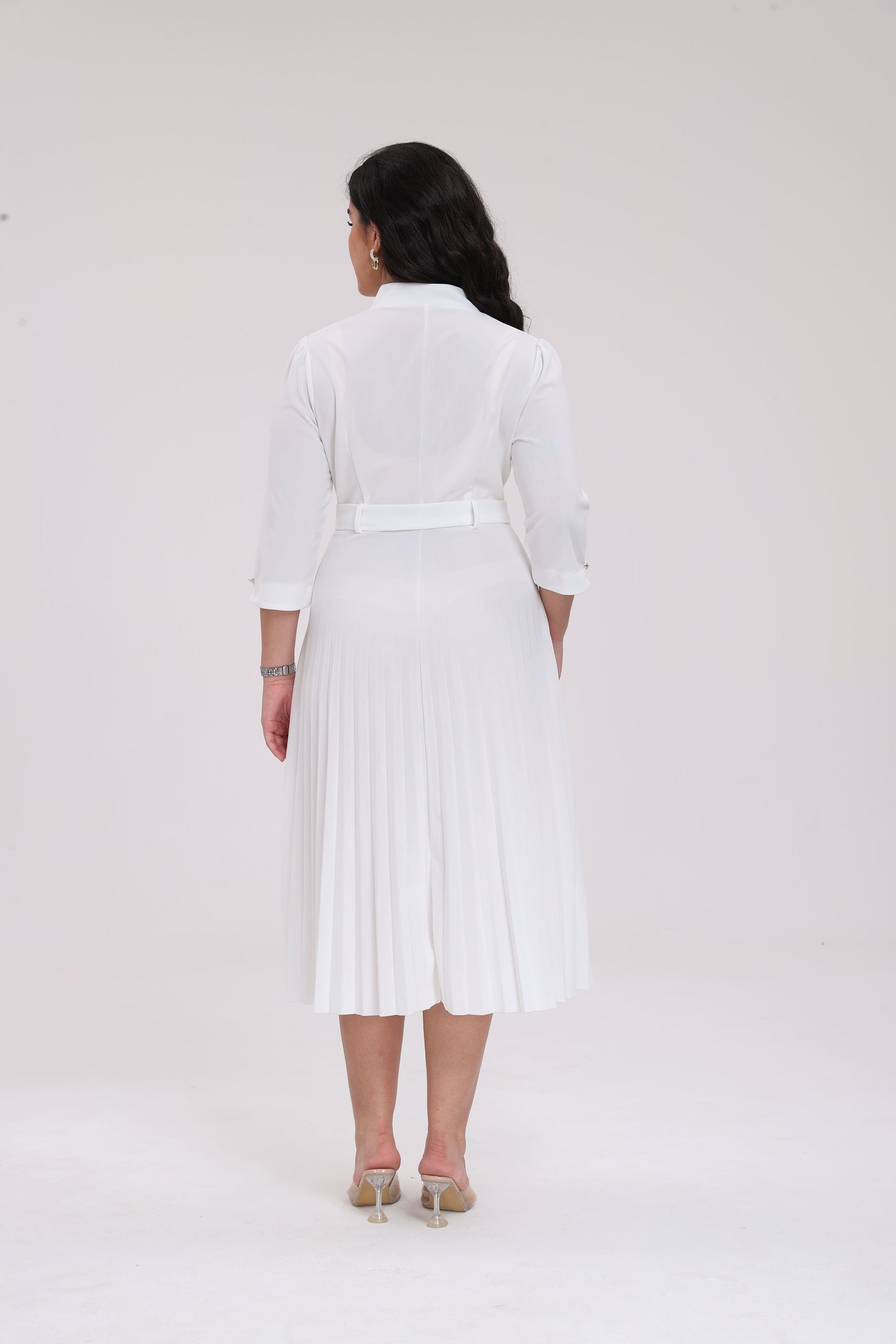 Eva V-Neck Pleated Maxi Dress