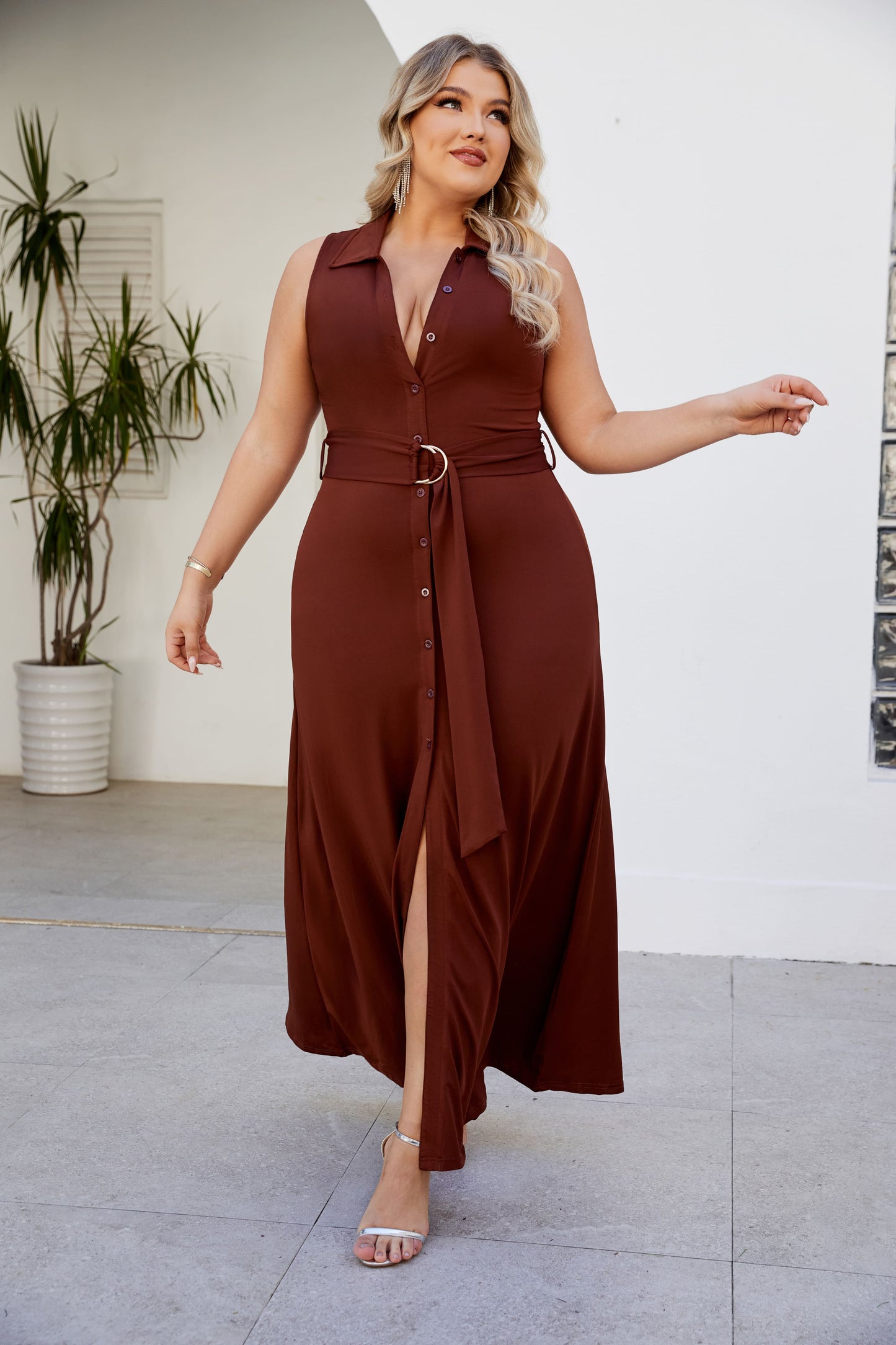 Natalie Button Down Party Dress