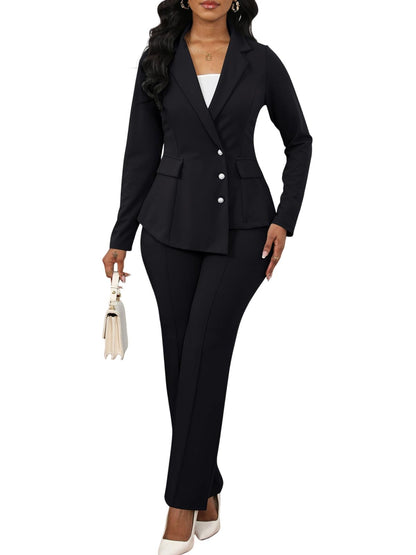 Button Down Blazer Pants Set