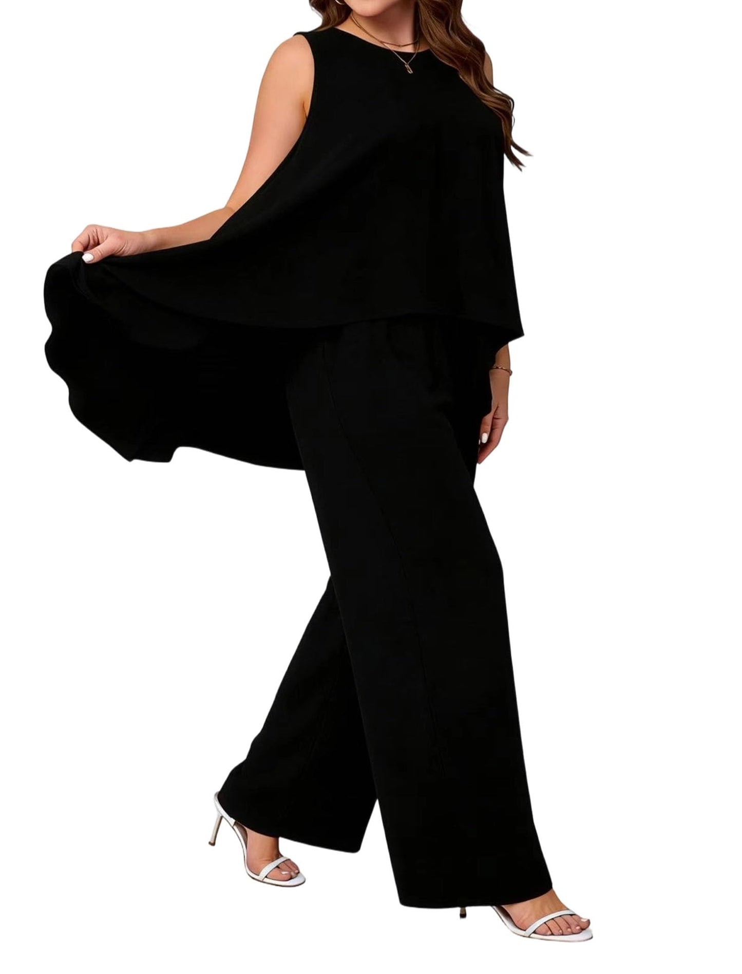 Ruffle Top & Wide Leg Pants Set
