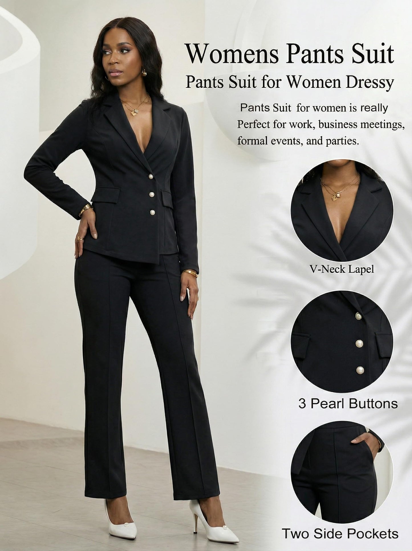 Button Down Blazer Pants Set