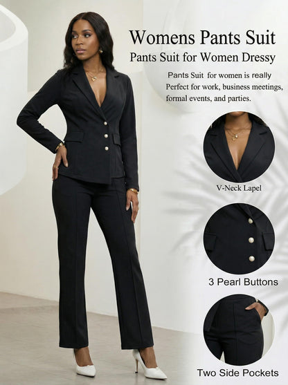 Button Down Blazer Pants Set