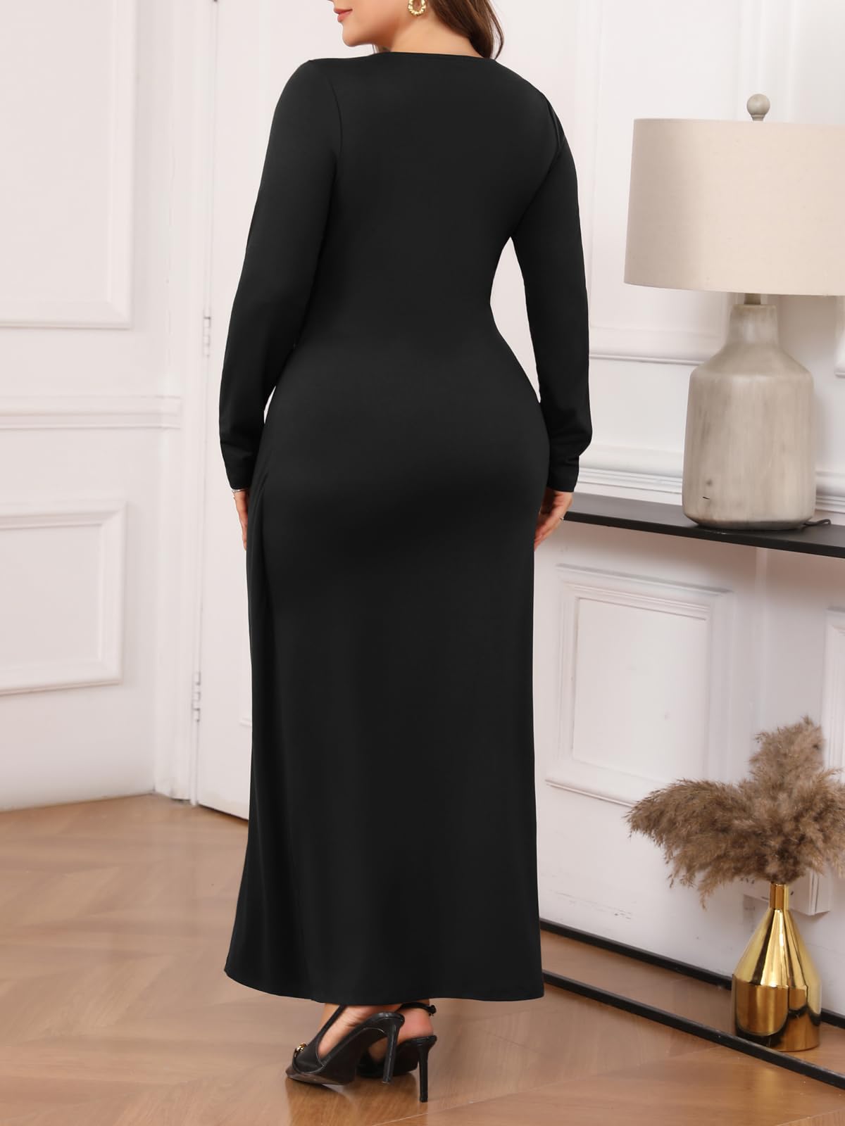 Cowl Neck Bodycon Maxi Dress