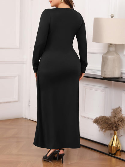Cowl Neck Bodycon Maxi Dress