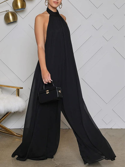 Halter Neck Wide Leg Jumpsuit