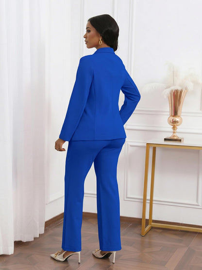 Lapel Blazer Pants Set