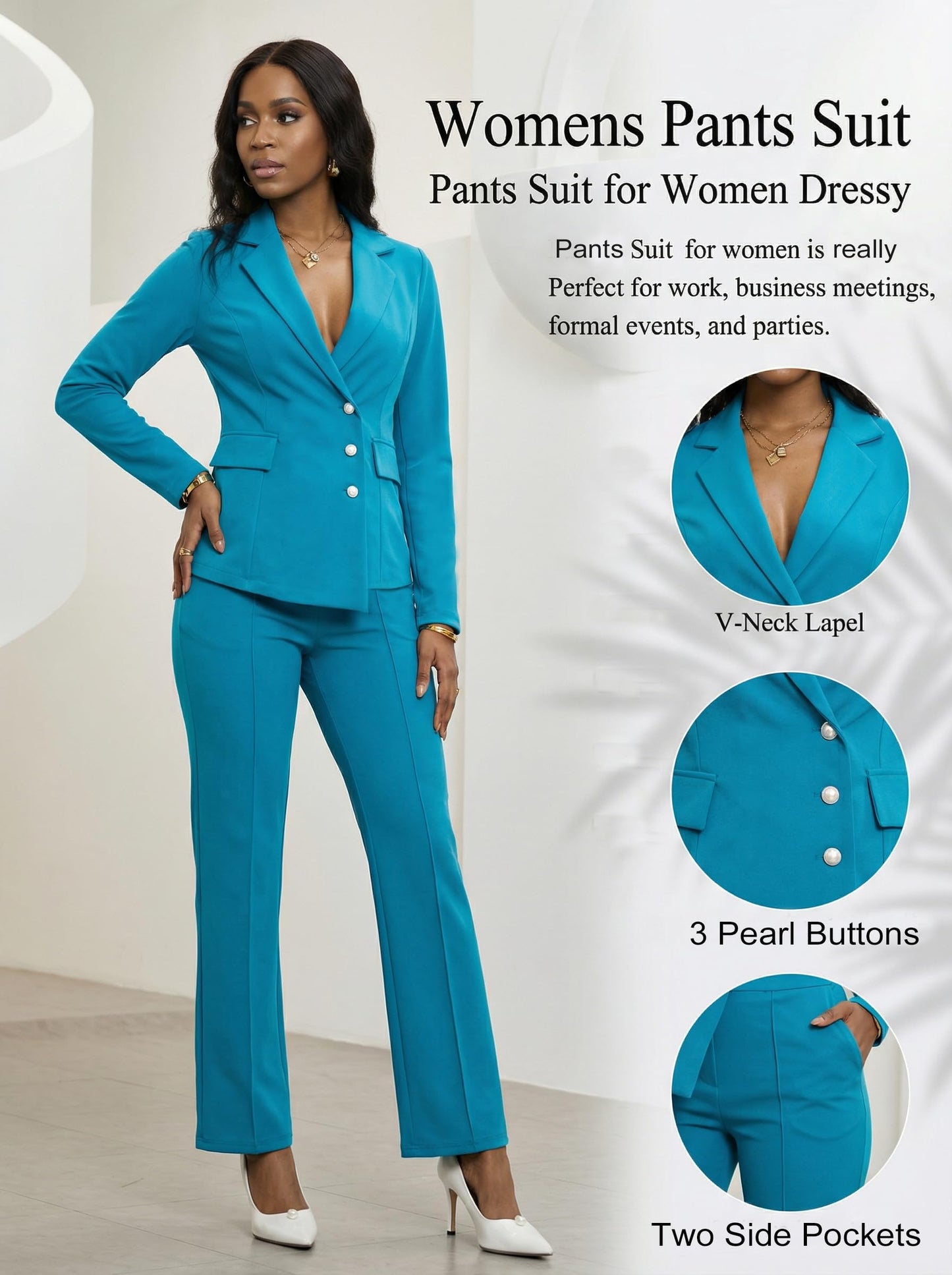 Button Down Blazer Pants Set