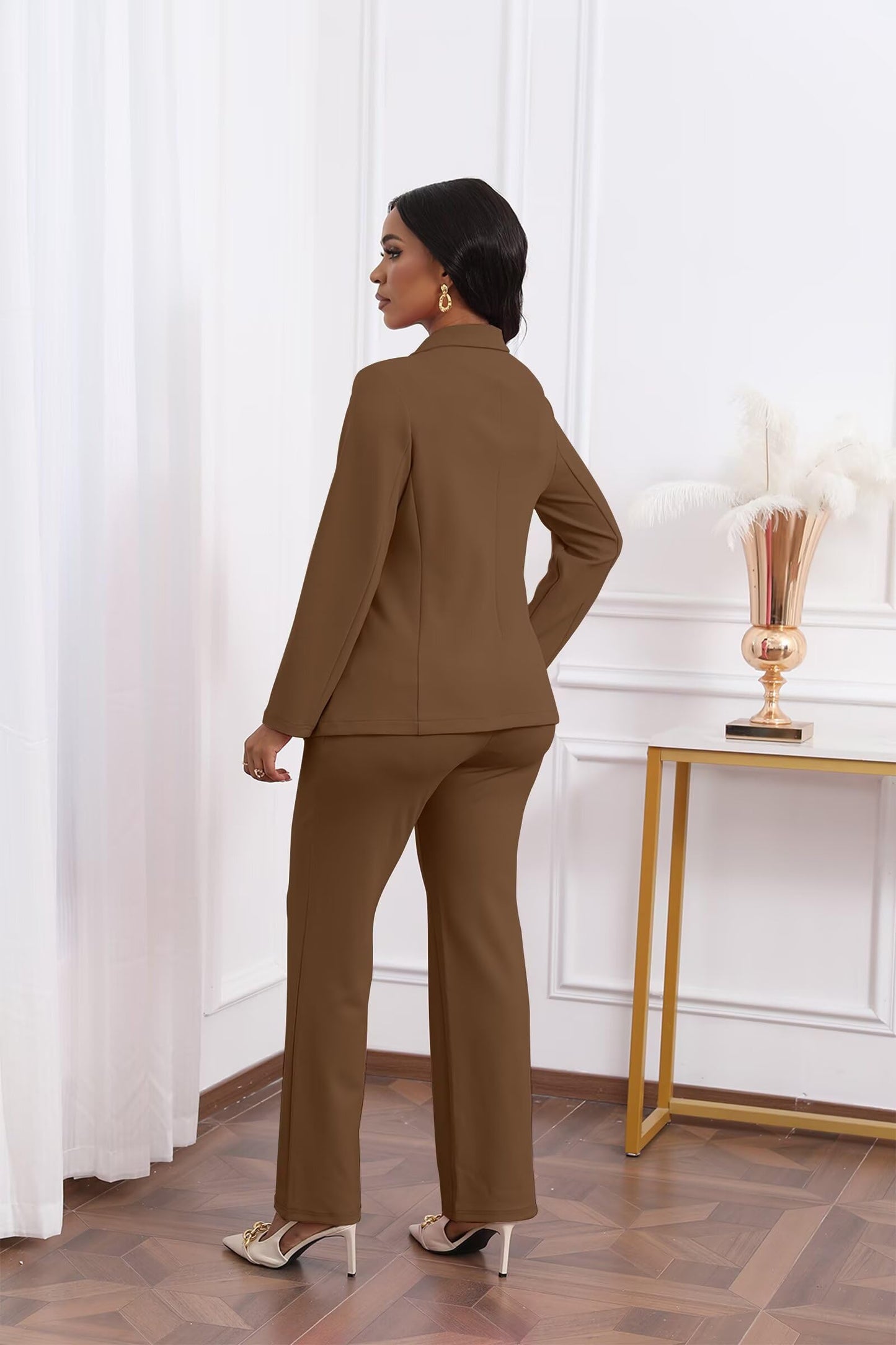 Lapel Blazer Pants Set
