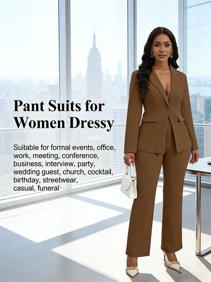Lapel Blazer Pants Set