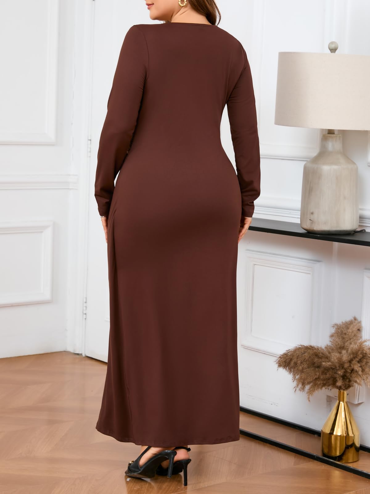 Cowl Neck Bodycon Maxi Dress