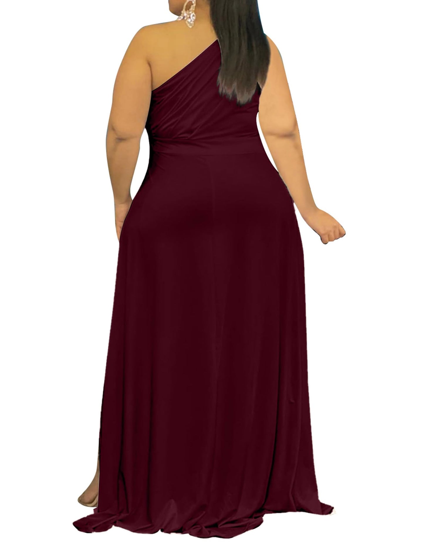 Plus Size One Shoulder Irregular Hem Dress