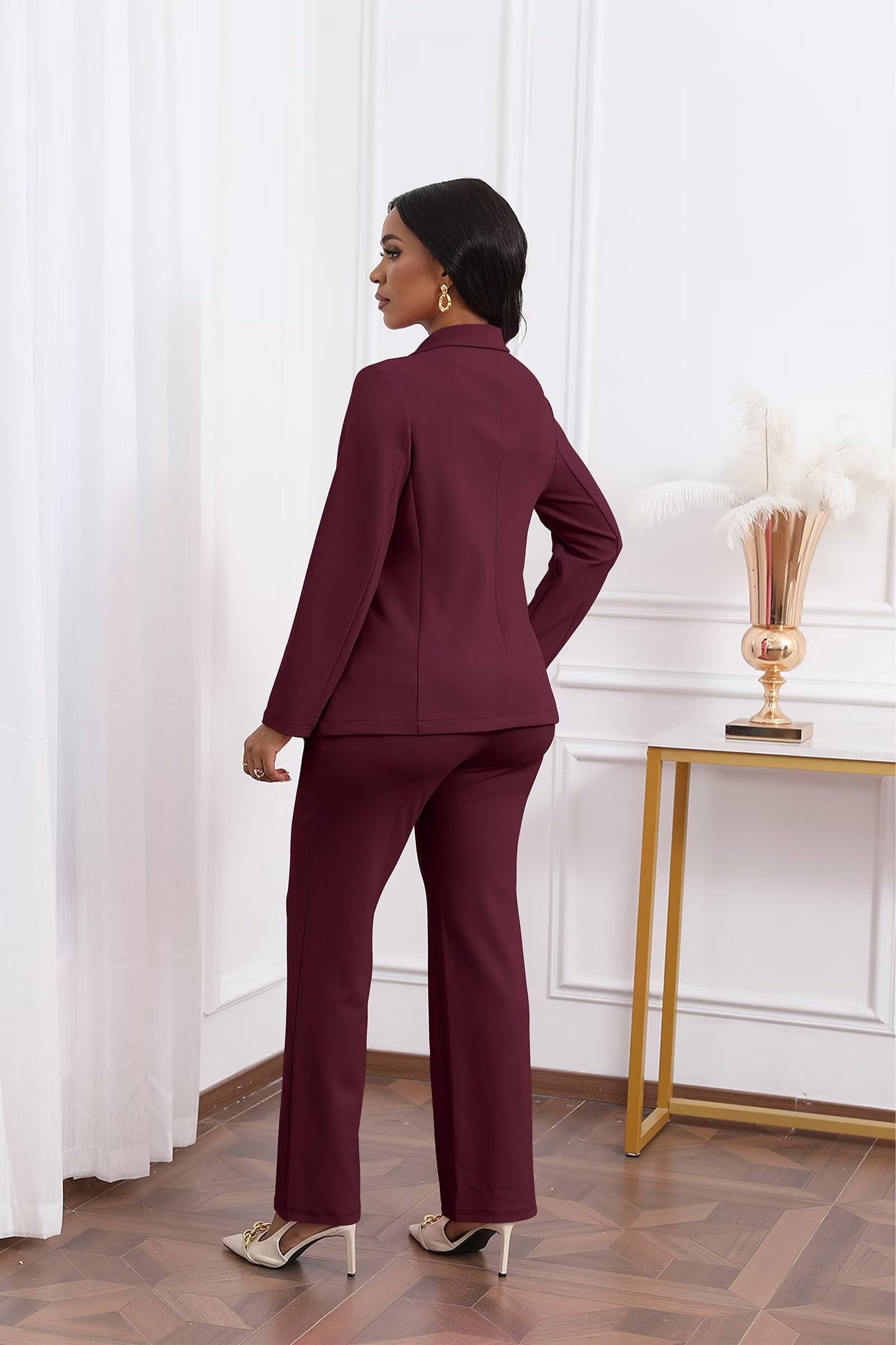 Lapel Blazer Pants Set