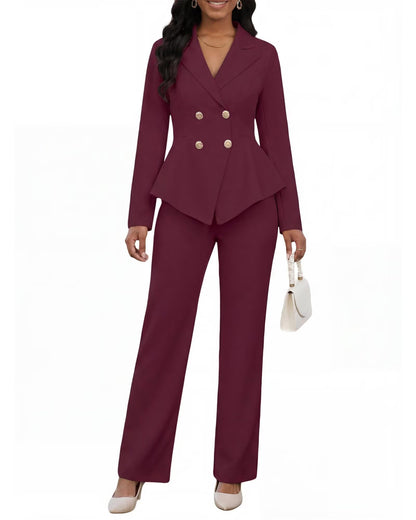 2 Piece Blazer and Wide Leg Pants Set