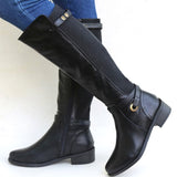 Mallow Patchwork Knee High Boots