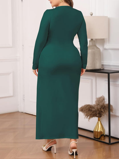 Cowl Neck Bodycon Maxi Dress