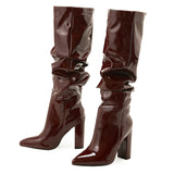 Marigold Patent Leather Knee-high Boots