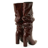 Marigold Patent Leather Knee-high Boots