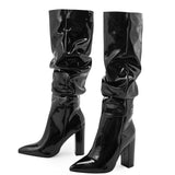 Marigold Patent Leather Knee-high Boots