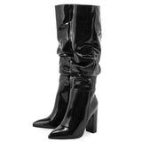 Marigold Patent Leather Knee-high Boots