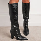 Cosmos Stone Pattern Knee-high Boots