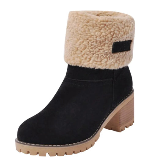 Solidago Furry Heel Mid-Calf Boots