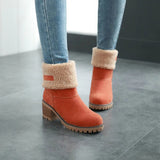 Solidago Furry Heel Mid-Calf Boots