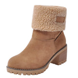 Solidago Furry Heel Mid-Calf Boots