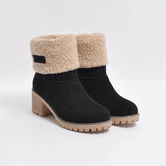 Solidago Furry Heel Mid-Calf Boots