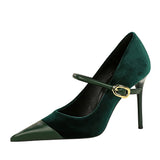 Matthiola Suede Buckle Pumps