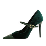 Matthiola Suede Buckle Pumps