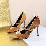 Matthiola Suede Buckle Pumps