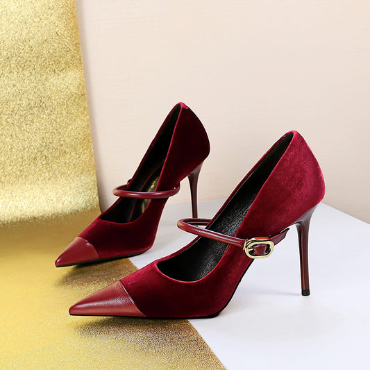 Matthiola Suede Buckle Pumps