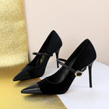 Matthiola Suede Buckle Pumps